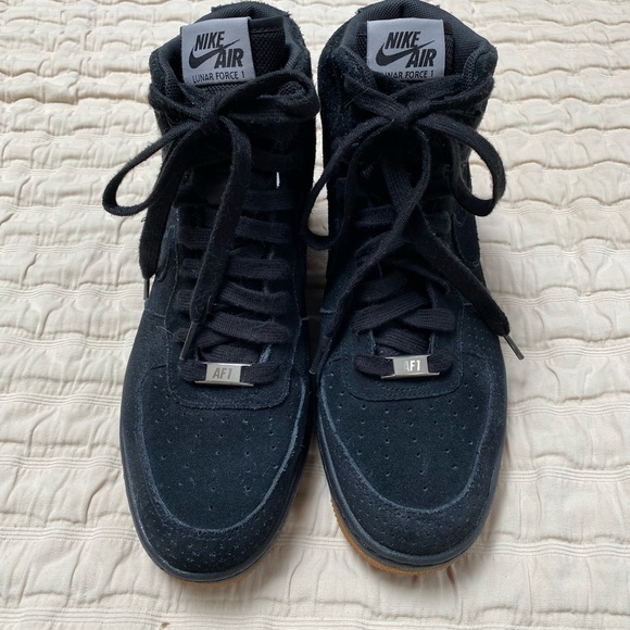 Nike Lunar Force black suede sneaker size 10 - Picture 2 of 5